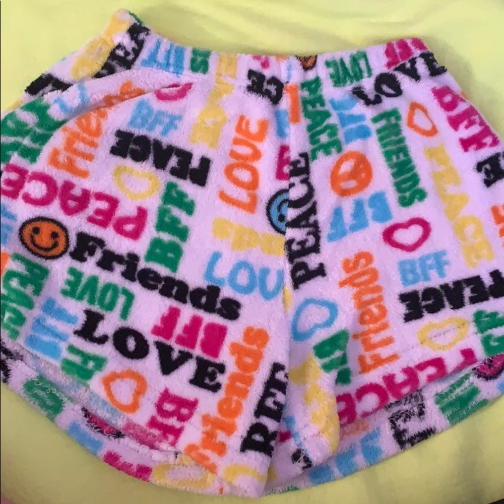 Fuzzy pajama shorts